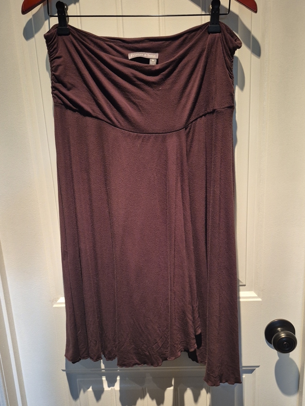 Asymmetrical Maxi Skirt in Chocolate Brown by Tristan & Iseut